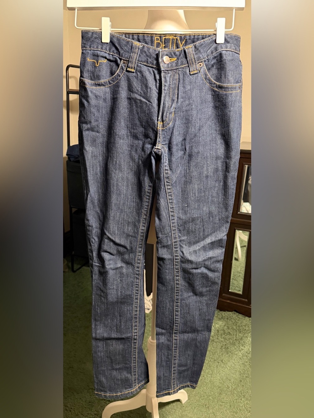 Kimes Ranch Women's Flare Jeans in Dark Blue Denim